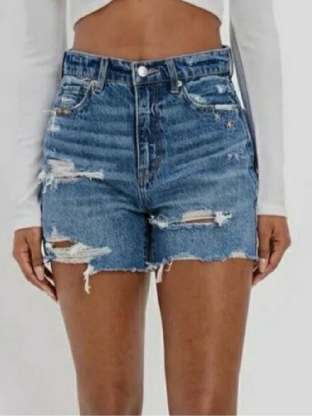 American Eagle Outfitters Pride Denim Highest Rise Baggy Shorts NWT Size 18 34W